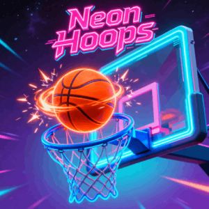 Neon Hoops Ball to Ring Game